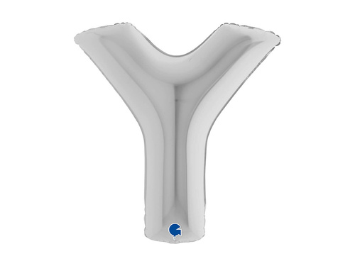 Balon foliowy literka Y srebrny - 40" - 1 szt.