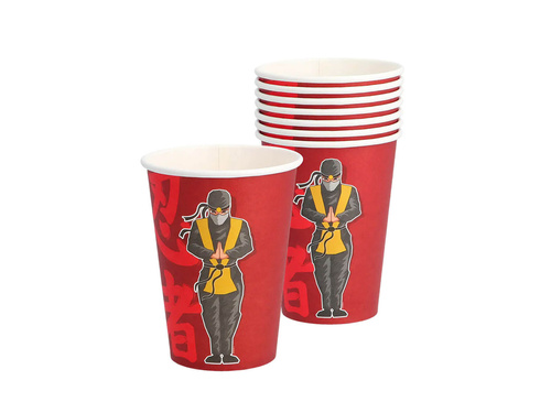 Kubeczki papierowe Ninja - 250 ml - 8 szt.