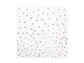 White birthday napkins with pink and gold small dots - 33 cm - 20 pcs.