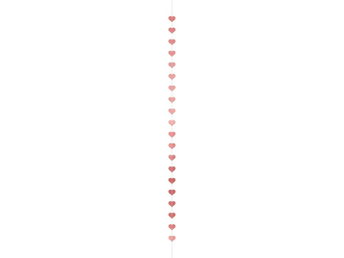 Hanging decoration Hearts pink gold - 300 cm - 1 pcs.