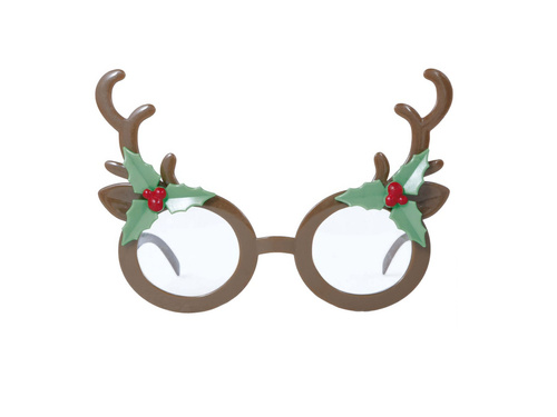 Reindeer horn glasses with mistletoe