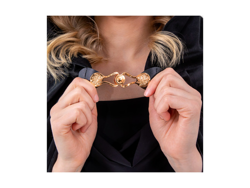 Peleryna z kapturem - czarna - 140 cm