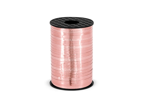 Decorative ribbon for balloons - metallic - rose gold - 225 m