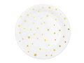 Paper plates white with gold stars - 23 cm - 6 pcs.