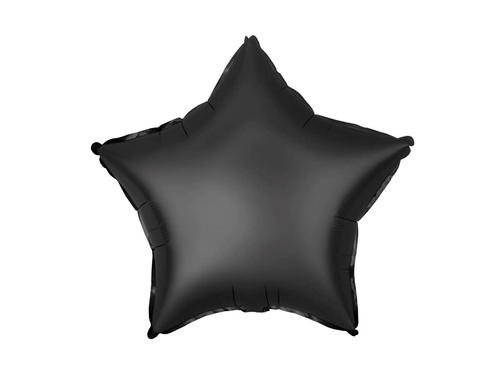 Foil balloon star black matte - 46 cm - 1 pc.