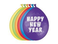 Balony Happy New Year - 27 cm - 6 szt.