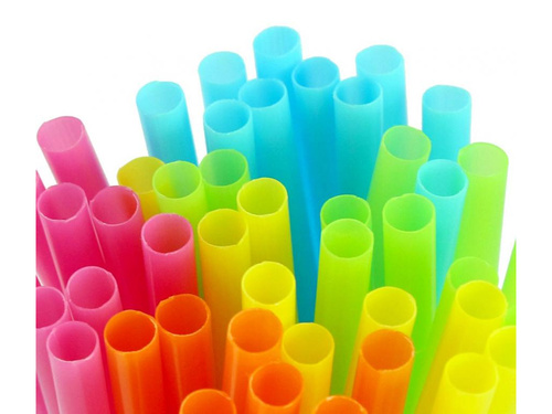 Orange straws - 50 pcs.