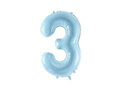 Foil balloon number 3 blue - 86 cm - 1 pc.