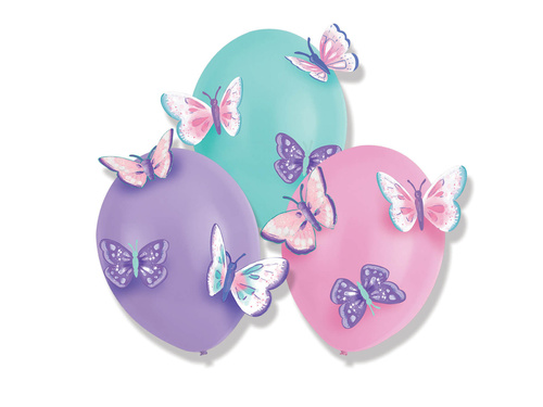 Latex balloons with accessories Butterflies - 35,5 cm - 3 pcs.