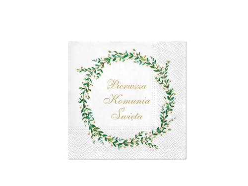 Communion First Communion napkins with wreath - 33 cm - 20 pcs