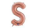SuperShape Letter "S" Rose Gold Foil Balloon - 66 cm - 1 pc