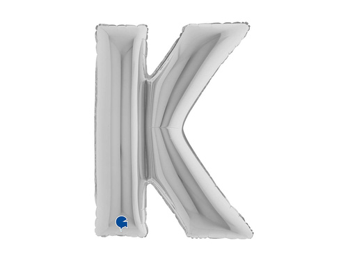 Balon foliowy literka K srebrny - 40" - 1 szt.