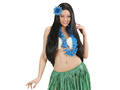 Azure flower hair clip with glitter - 1 pc