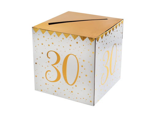 Box for envelopes with wishes, gifts for 30th birthday - 1 pc.