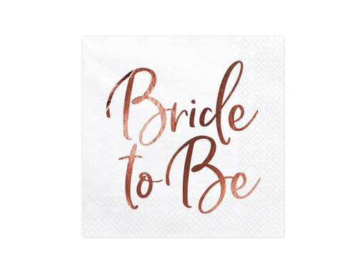 White napkins Bride to be - 33 cm - 20 pcs.