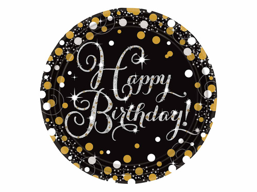 Birthday plates - 23 cm - 8 pcs.