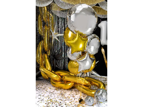 Silver Round Foil Balloon - 35 cm - 1 pcs