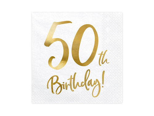 Fiftieth birthday napkins - 33cm - 20 pcs.