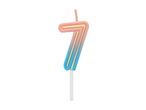 Neon number candle - 7 - seven