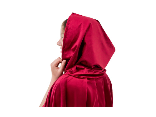 Peleryna z kapturem - burgundowa  - 140 cm