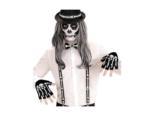 Wełniane rękawiczki kościotrupa bez palców