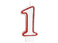 18th Birthday Red Candle - 8 cm - 2 pcs