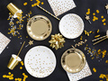 Paper plates white with gold peas - 23 cm - 6 pcs.