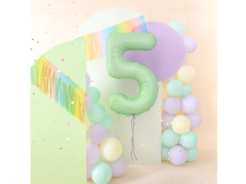 Number 5 Pistachio Foil Balloon - 100 cm - 1 pc