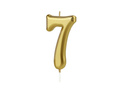 Gold number candle - 7 - 1 piece.