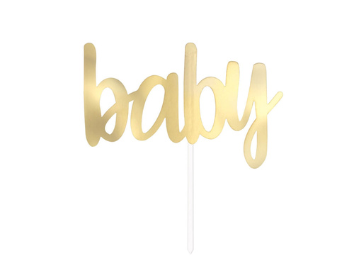 Baby gold cake topper - 15 cm - 1 pc.