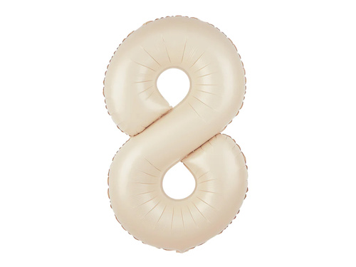 Foil balloon cream number 8 - 100 cm - 1 pc.