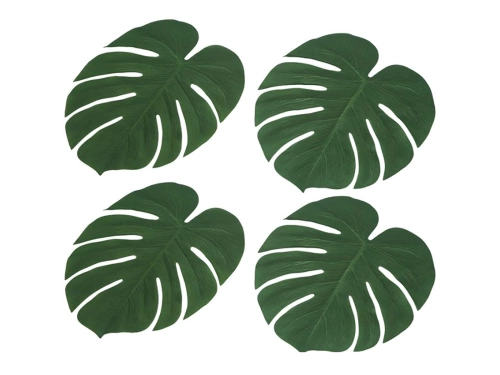 Set 4 palm leaves, 34x30 cms