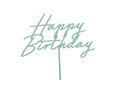 Topper na tort Happy Birthday zielony - 16,5 x 18 cm - 1 szt.