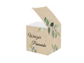 Boxes for guests for a bachelorette party with green kraft leaves - 6 pcs.