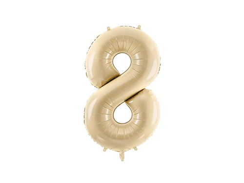 Number 8 Beige Foil Balloon - 72 cm - 1 pc