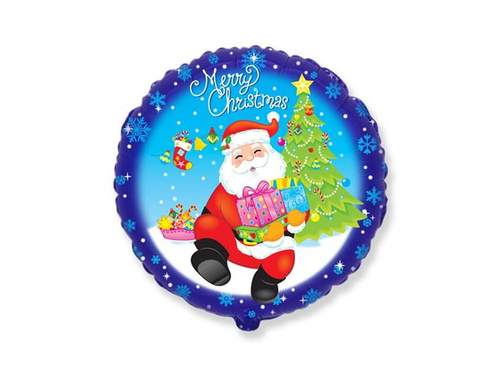 Balon foliowy Mikołaj z prezentami - 46 cm - 1 szt.