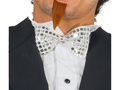 Silver bow-tie with sequined - 1 pc