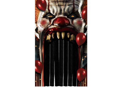 Kurtyna na drzwi Straszny Klaun na Halloween - 1 szt.