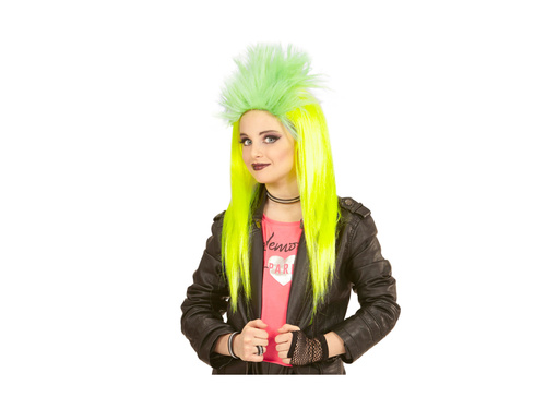 Neonowo żółto-zielona peruka punk