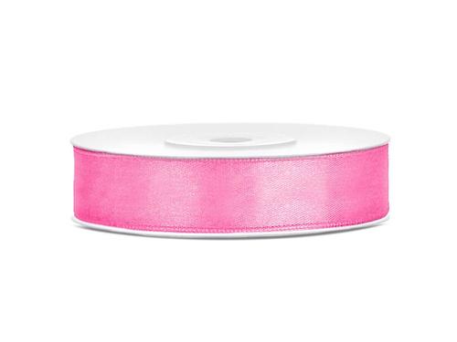 Satin ribbon, pink, 12 mm / 25 m, 1 pc.