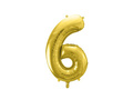 Foil balloon number 6 gold - 72 cm - 1 pc.
