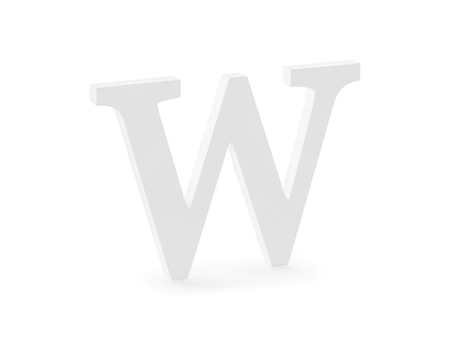 Wooden decoration letter W - white