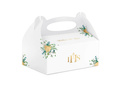 Decorative IHS communion cake boxes with eucalyptus - 10 pcs.