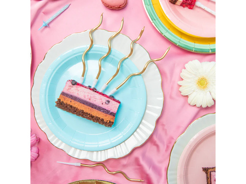 Gold spiral birthday candles - 6 pcs.