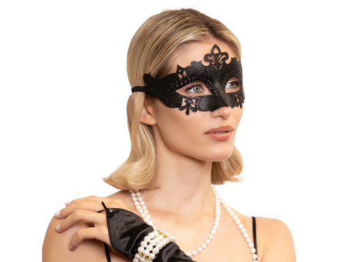 Maska karnawałowa - czarna - 1 szt.