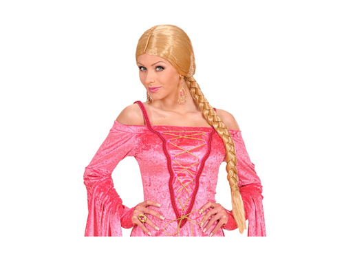 Peruka Zamkowej Piękności z warkoczem, blond