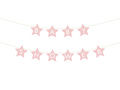 Baner Baby Shower gwiazdki jasnoróżowy - 290 cm - 1 szt.