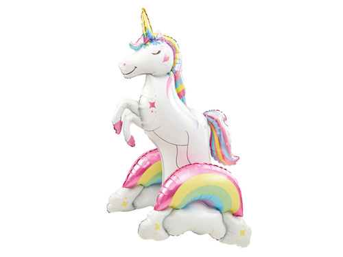 Balon foliowy stojący Jednorożec i tęcza - 94 x 52 cm - 1 szt.