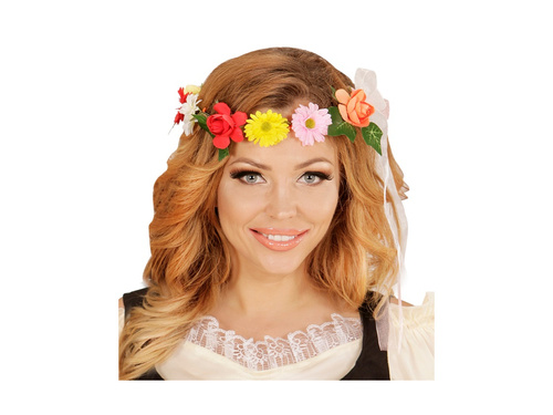 Kwiatowy diadem z wstążką