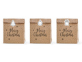 Merry Christmas gift bag, kraf - 3 pcs.